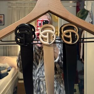 Apricot Lane Black, Cream, and Gold Belt Trio